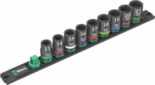 Wera Magnetic Socket Rail C Impaktor 1 Socket Set, gépi dugókulcs készlet 9 db, 1/2"