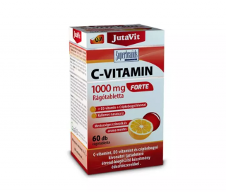 JutaVit C-vitamin 1000 mg +D3 Csipkeb.FORTE rágóta (60x)