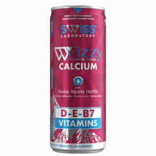 Swiss Fizzy Vitamins Kalcium D3 ital erdei málna (250ml)