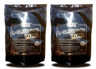 Best Nutrition L-glutamin pure , 1 + 1 ingyenes (250 g + 250 g) - Best Nutrition