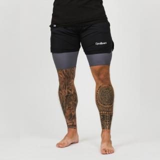 GymBeam 2in1 Black Grey férfi rövidnadrág - fekete - szürke - GymBeam Clothing