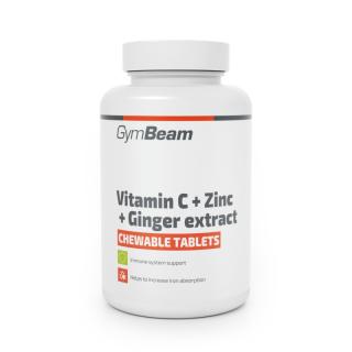 GymBeam C-vitamin + cink + gyömbérkivonat rágótabletta - 90tabl. (90 tabl.) - Gymbeam
