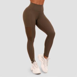 GymBeam Mesh Panel zöld leggings - olive (L) - GymBeam Clothing