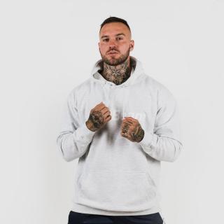 GymBeam PRO Hoodie Grey pulóver - szürke - fehér - GymBeam Clothing