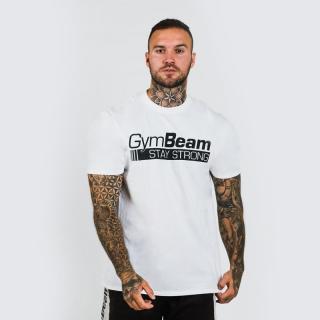 GymBeam Stay Strong White póló - fehér (XXXL) - GymBeam Clothing