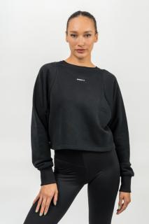 Nebbia Crop Crew Neck Sweatshirt GYM SPIRIT 483 - black (L) - NEBBIA