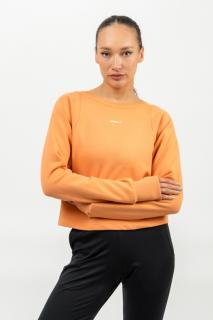 Nebbia Crop Crew Neck Sweatshirt GYM SPIRIT 483 - orange (L) - NEBBIA