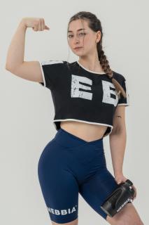 Nebbia Oversized crop top GAME ON 610 - black (L) - NEBBIA