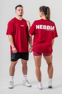 Nebbia Oversized T-Shirt GYM ESSENTIALS 381 - DARK RED (M) - NEBBIA