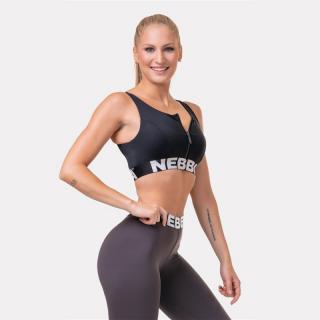 Nebbia Smart Zip Női sportmeltartó 578 - Black (L) - NEBBIA