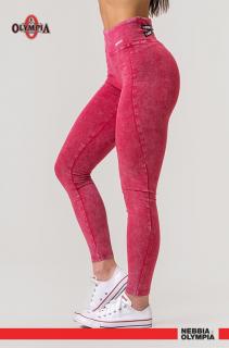 Nebbia Washed High Waisted Leggings LEGACY 777 - red (M) - NEBBIA