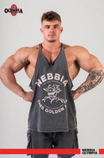 Nebbia Washed Muscle Back Stringer GOLDEN AGE 791 - black (L) - NEBBIA