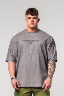 Nebbia Washed-off Oversized Heavyweight Cotton T-shirt NO SHORTCUTS 369 - light grey (XL) - NEBBIA