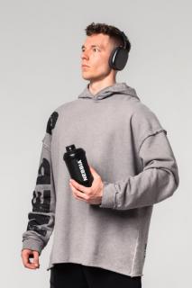 Nebbia Washed-off Oversized Pullover Hoodie NO BS 371 - light grey (L) - NEBBIA