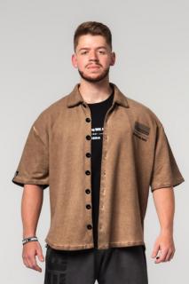 Nebbia Washed-off Oversized Shirt 90s THROWBACK 347 - light brown (XL) - NEBBIA