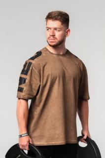Nebbia Washed-off Oversized T-shirt LIFTING CLUB 368 - light brown (XL) - NEBBIA