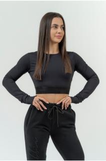 NEBBIA Women´s Long Sleeve Crop Top INTENSE Perform 839 - black (S) - NEBBIA