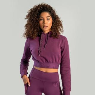 STRIX Essential Cropped lila női kapucnis pulóver  - plum (S) - STRIX