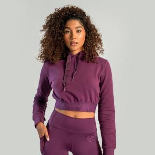 STRIX Essential Cropped lila női kapucnis pulóver  - plum - STRIX