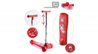 Háromkerekű roller LED kerekekkel BUMI RED