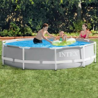 Vízforgatós medence szett, fémvázas 305x76 cm INTEX PRISM FRAME POOL 26702