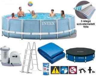 Vízforgatós medence szett, fémvázas 549x122 cm - INTEX PRISM FRAME POOL 26732