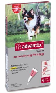 Advantix spot on 10-25 kg közötti kutyák részére 4 db/doboz