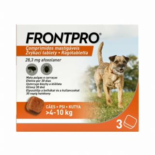 Frontpro Rágótabletta kutyáknak 4-10kg 3x28mg