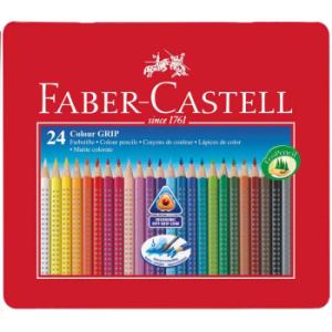 24 darabos GRIP színes ceruza fémdobozban, FSC