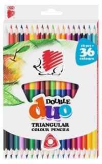 Duo kétvégû színes ceruza készlet 18/36 háromszögletû
