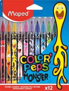 filctoll készlet, 2,8 mm, kimosható, "Color`Peps Monster" 12 különböző szín
