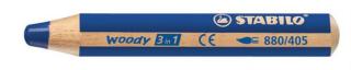 Színes ceruza, kerek, vastag, "Woody 3 in 1", ultramarin kék