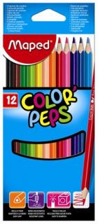 Színes ceruza készlet, háromszögletû, "Color`Peps", 12 különböző szín