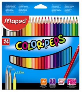 Színes ceruza készlet, háromszögletû, "Color`Peps", 24 különböző szín