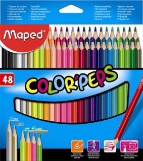 Színes ceruza készlet, háromszögletû, "Color`Peps", 48 különböző szín