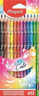 színes ceruza készlet, háromszögletû, Mini Cute, 12 különböző szín