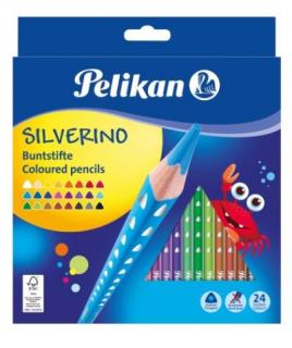 színes ceruzakészlet, 24 szín, Silverino