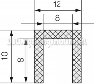 EPDM U-profil 1423 10x12x8 mm