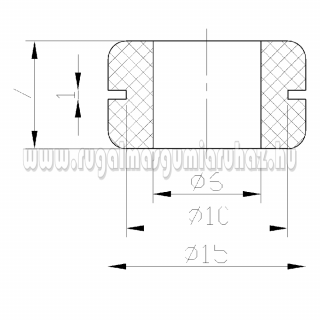 Kábelátvezető gumigyűrű 1. 15/10/6 x 7/1 mm