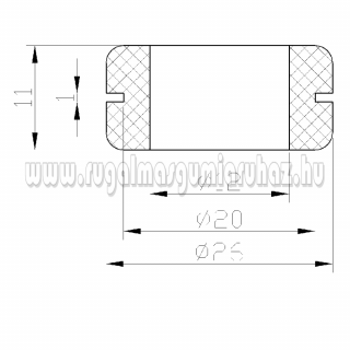Kábelátvezető gumigyűrű 13. 26/20/12 x 11/1 mm
