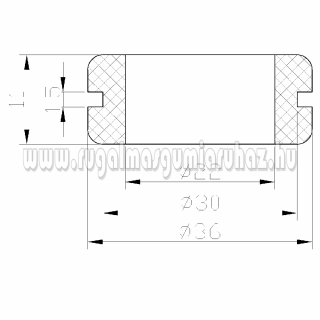 Kábelátvezető gumigyűrű 14. 22/36 x 1,5 mm