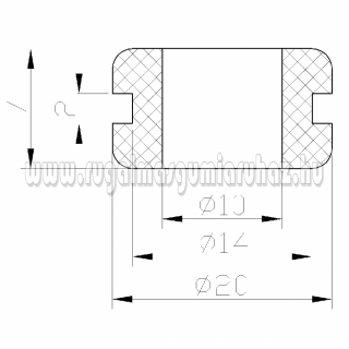 Kábelátvezető gumigyűrű 3. 20/14/10 x 6/2 mm