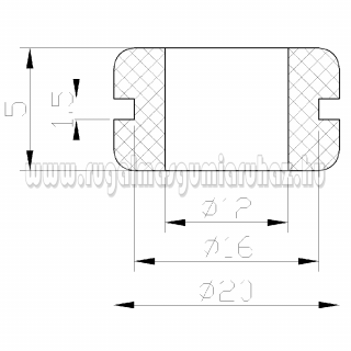 Kábelátvezető gumigyűrű 4. 20/16/12 x 5/1,5 mm