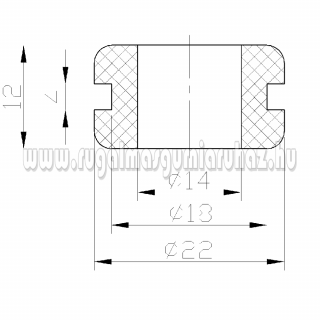 Kábelátvezető gumigyűrű 6. 22/18/14 x 12/4 mm