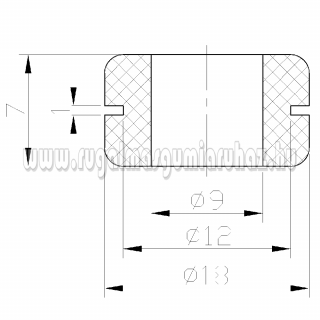 Kábelátvezető gumigyűrű 9. 18/13/8 x 7/1 mm