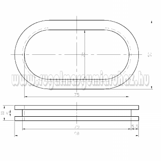 Kábelátvezető gumigyűrű ovális 75/35 x 5 mm