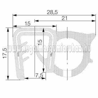 Kombinált profil 5732  5-9 mm