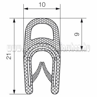 Kombinált profil 6002 PVC  1-4 mm