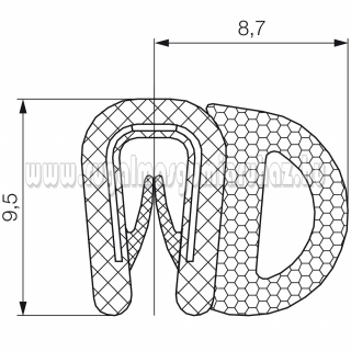 Kombinált profil 6004 PVC fekete 1-2 mm