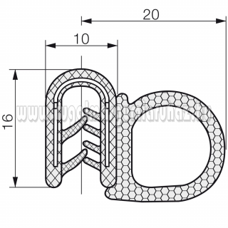 Kombinált profil 6006 PVC fekete 1-4 mm